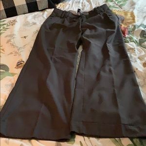 H&M PLEATED FRONT WIDE LEGGED CUFFED TROUSERS